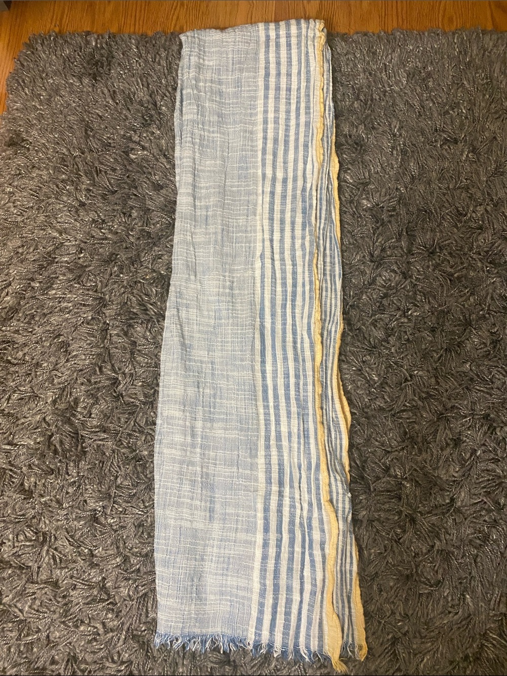 Zara Light Blue and Yellow Striped Men's Scarf